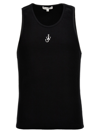 Jw Anderson Black Sleeveless Top With Logo Embroidery On The Front