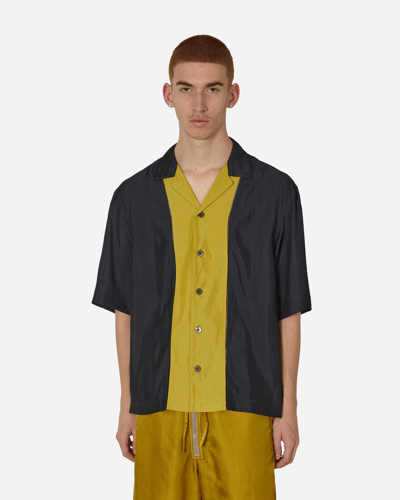 Dries Van Noten Panelled Shortsleeve Shirt Anthracite In Grey