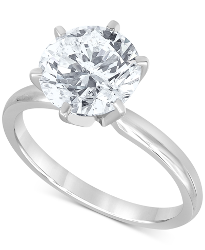 Macy's Diamond Solitaire Engagement Ring (3 Ct. T.w.) In 14k White Gold