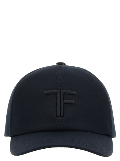 TOM FORD LOGO EMBROIDERY CAP HATS BLUE