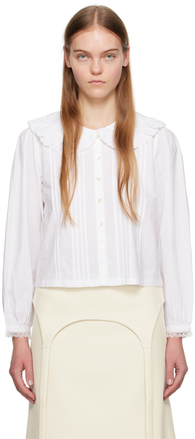 Sandy Liang White Toffee Shirt In 100 White