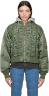 MADEME GREEN ALPHA INDUSTRIES EDITION MA-1 BOMBER JACKET