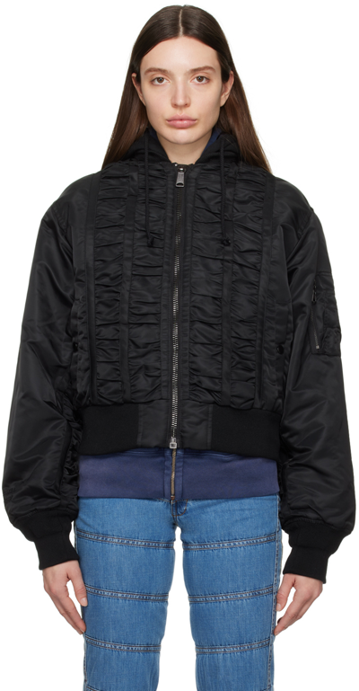 Mademe Black Alpha Industries Edition Ma-1 Bomber Jacket In Washed Black