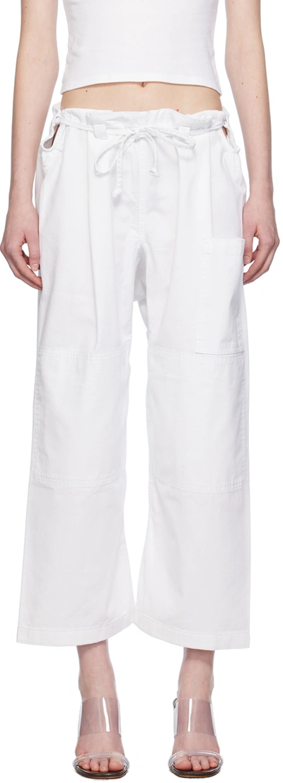 Gil Rodriguez White 'the Lou' Lounge Pants In Cream