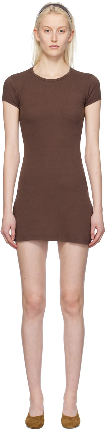 Gil Rodriguez Brown Bellevue Minidress In Chocolate