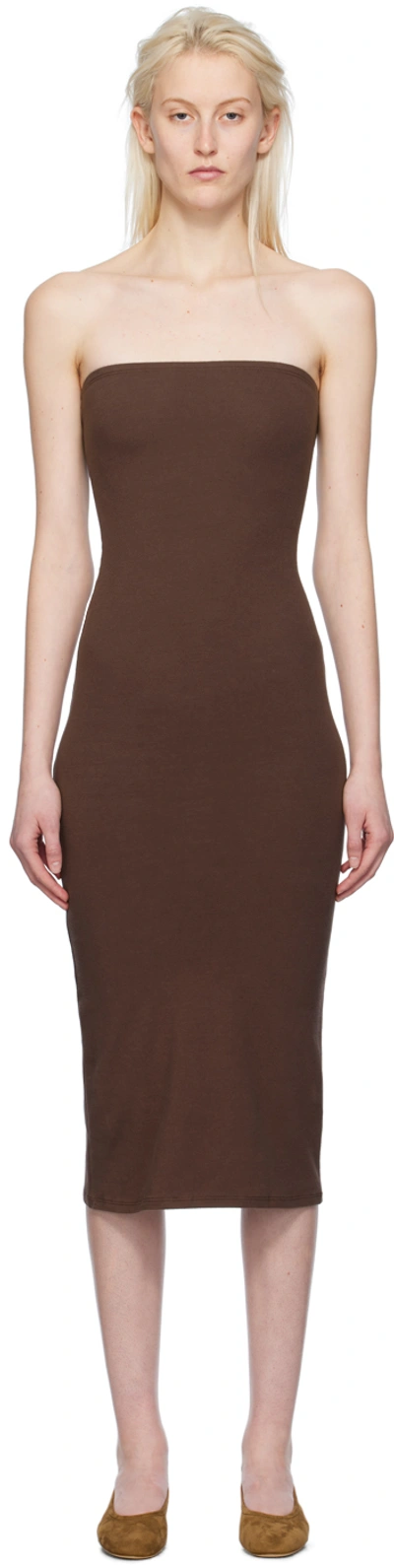 Gil Rodriguez Brown 'the Tube Convertible' Midi Dress In Chocolate