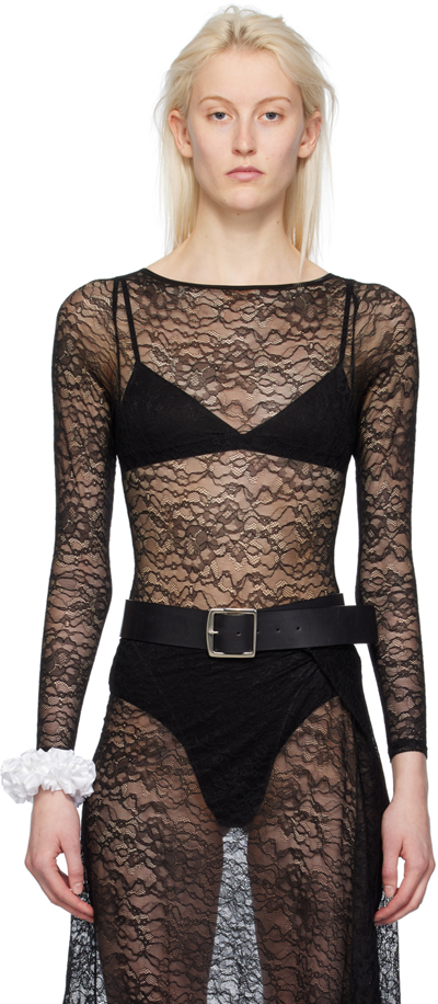 Gil Rodriguez Black Sheer Bodysuit