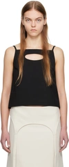 Sandy Liang Black Amelia Tank Top In 001 Black