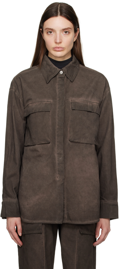 Holzweiler Brown Dais Worker Shirt In 1111 Brown Mix