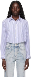 Isabel Marant Étoile Eliora Striped Button-front Crop Shirt In 30ae Azure