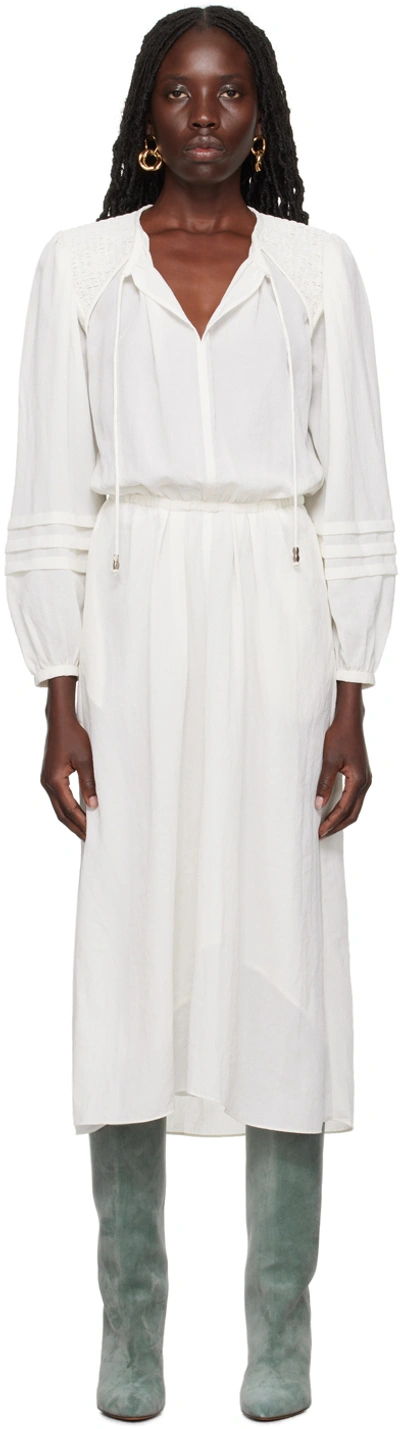 Isabel Marant Étoile Off-white Lydia Midi Dress In 23ec Ecru