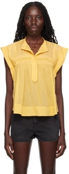 ISABEL MARANT ÉTOILE YELLOW LEAZA BLOUSE