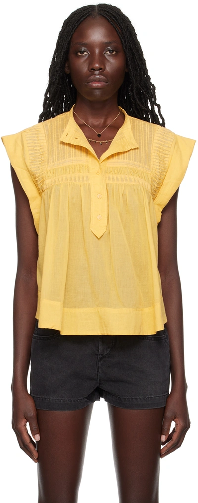 Isabel Marant Étoile Yellow Leaza Blouse In 23su Sunlight