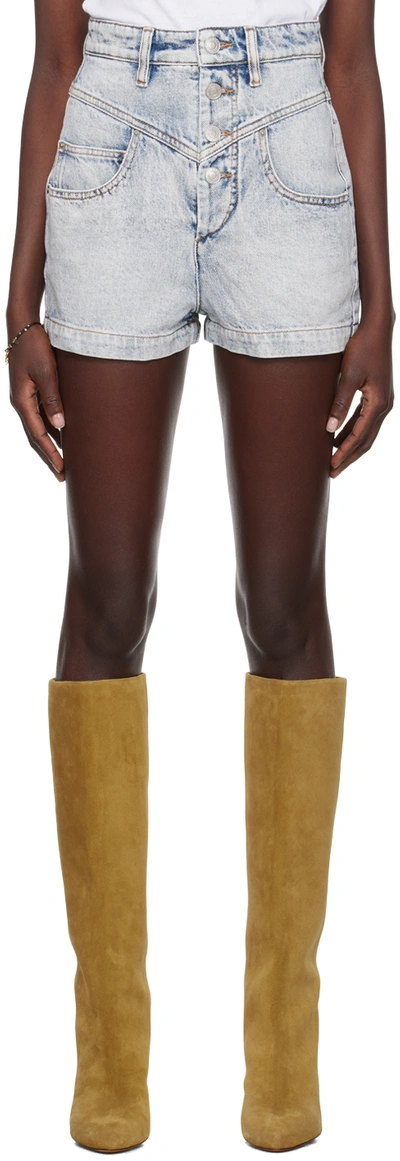 Isabel Marant Étoile Blue Jovany Denim Shorts In Light Blue