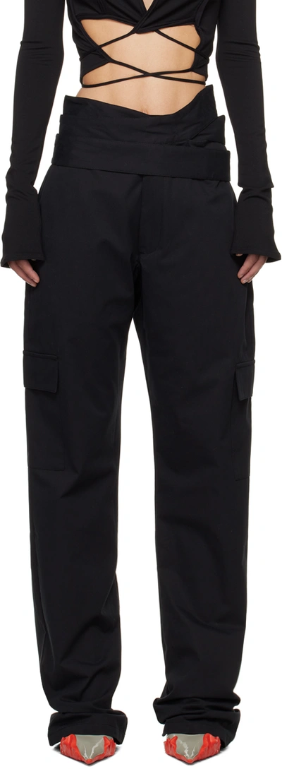 Jade Cropper Black Wrap Belt Cargo Pants In 009 - Black