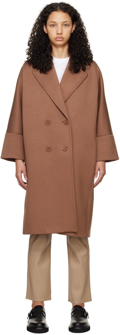 Max Mara Brown Epopea Coat In 007 Hazelnut Brown