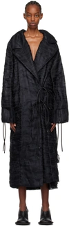 Yume Yume Black 'grown By Nature' Coat In Black Sheer