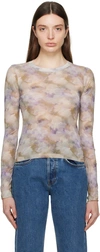 RE/DONE MULTICOLOR SHEER LONG SLEEVE T-SHIRT