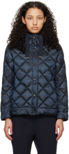 Max Mara Navy Risoft Reversible Down Jacket In 75 Midnightblue