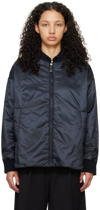 Max Mara Silver Sierra Bomber Jacket In 8 Midnight Blue