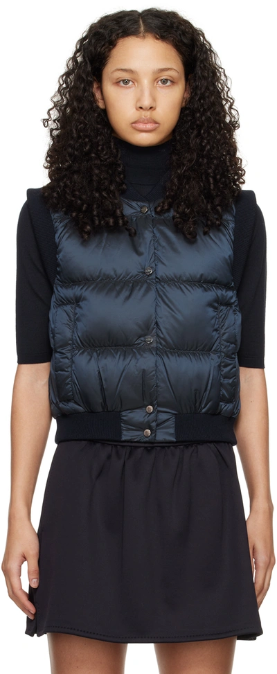 MAX MARA NAVY ASOFT DOWN VEST