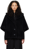 Max Mara Aleggio Faux-fur Short Cape In Black