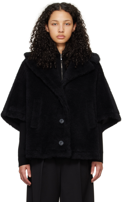 Max Mara Black Aleggio Coat In 8 Black