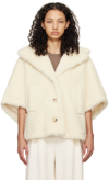 Max Mara Womens Sand Aleggio Relaxed-fit Wool-blend Cape In White