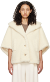Max Mara Womens Sand Aleggio Relaxed-fit Wool-blend Cape In 1 White