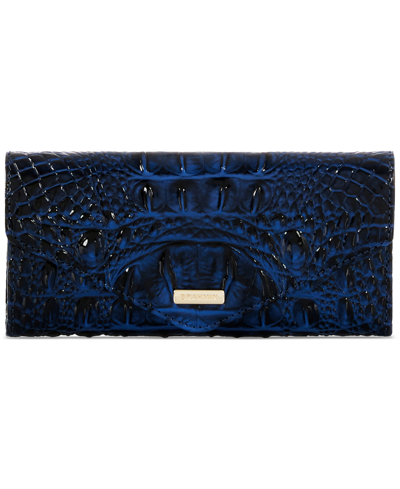 Brahmin Veronica Melbourne Croc Embossed Leather Envelope Wallet In Anchor Melbourne