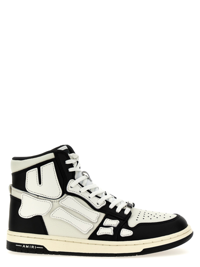 Amiri Skel Top Hi Sneakers White/black In Multicolor
