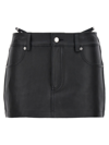 ALEXANDER WANG THONG LEATHER SKORT BERMUDA, SHORT BLACK