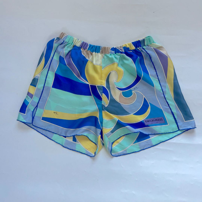 Pre-owned Emilio Pucci Printed Silk Mini Shorts