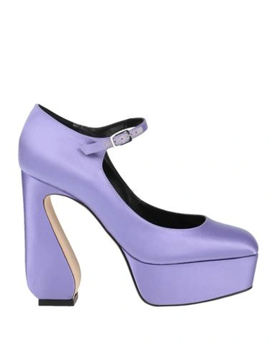 Si Rossi By Sergio Rossi Woman Pumps Mauve Size 10 Textile Fibers In Purple