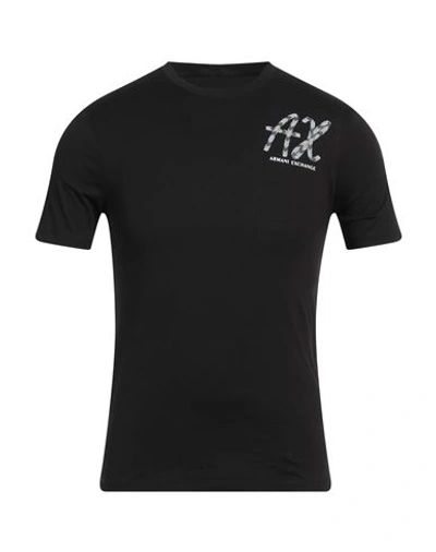 Armani Exchange Man T-shirt Black Size Xs Cotton In Black