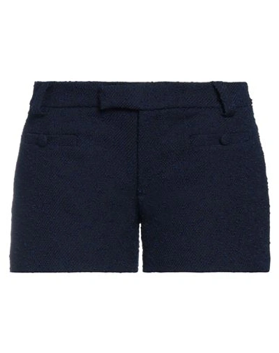 Ami Alexandre Mattiussi Woman Shorts & Bermuda Shorts Navy Size 10 Virgin Wool, Polyester, Cotton, P In Navy Blue