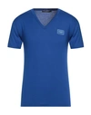 Dolce & Gabbana Man T-shirt Bright Blue Size 34 Cotton