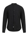 Blauer Man Shirt Black Size M Linen In Navy Blue