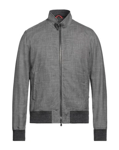 Isaia Man Jacket Grey Size 46 Wool, Silk, Linen