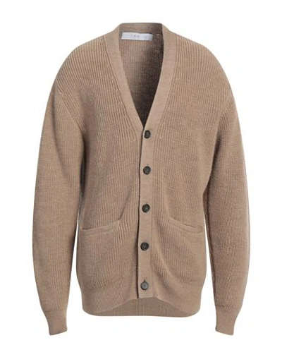 Iro Man Cardigan Camel Size L Merino Wool In Beige