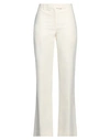The Row Woman Pants Ivory Size 8 Cotton In White
