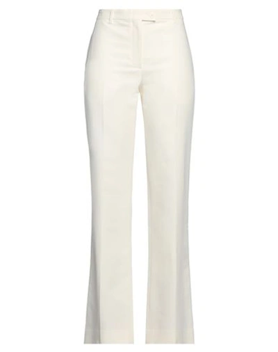 The Row Woman Pants Ivory Size 8 Cotton In White