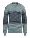 M Missoni Man Sweater Sky Blue Size Xl Wool