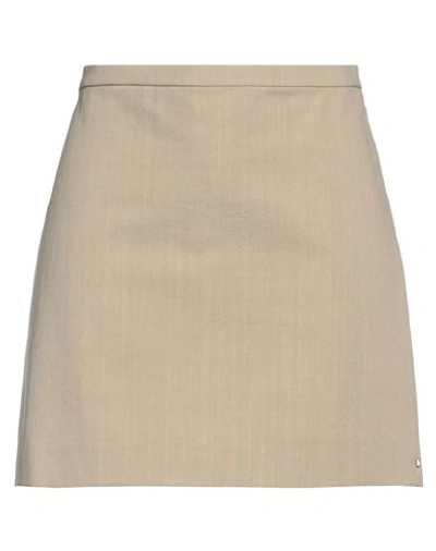Sportmax Woman Mini Skirt Beige Size 8 Cotton