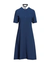 Lacoste Woman Midi Dress Blue Size 4 Polyester