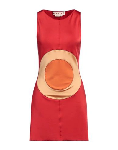 Marni Woman Mini Dress Red Size 4 Viscose, Elastane