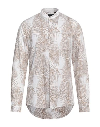 Antony Morato Man Shirt Khaki Size 38 Linen, Cotton In Beige