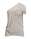 Rick Owens Woman Top Light Grey Size 6 Cupro, Elastane