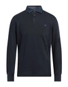 Harmont & Blaine Man Polo Shirt Midnight Blue Size M Cotton