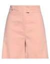 Pinko Woman Shorts & Bermuda Shorts Blush Size 8 Linen, Viscose, Elastane
